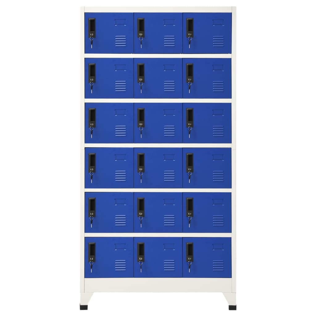 vidaXL Ormarić s ključem sivo-plavi 90 x 40 x 180 cm čelični