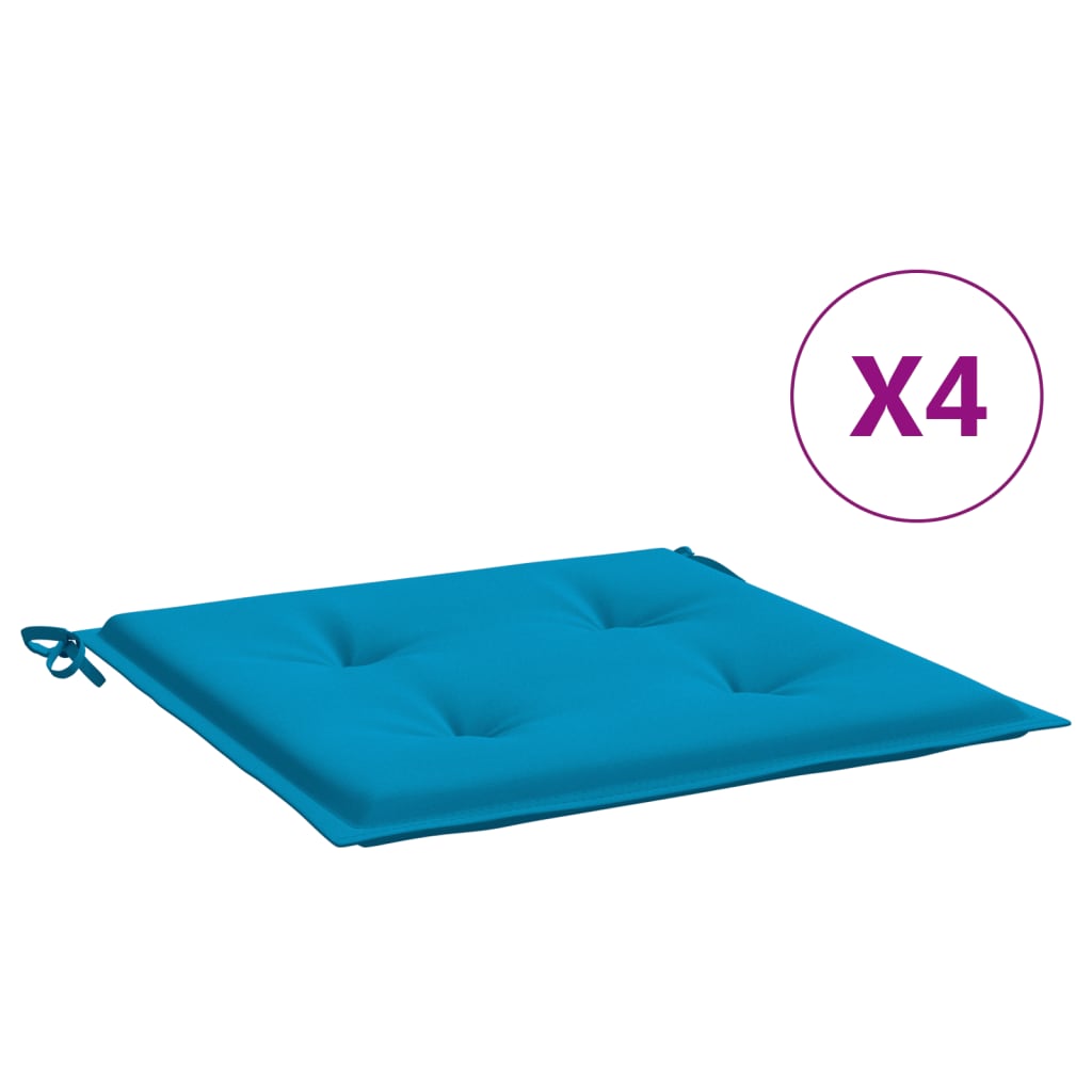 vidaXL Jastuci za vrtne stolice 4 kom plavi 50 x 50 x 3 cm od tkanine