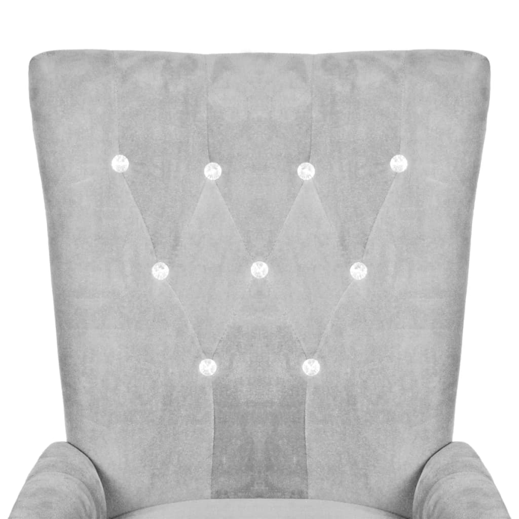 vidaXL Fotelja od baršuna srebrna