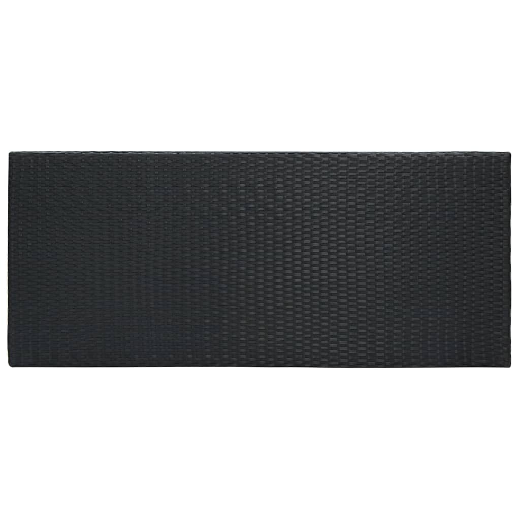 vidaXL 7-dijelni vrtni barski set od poliratana s jastucima crni