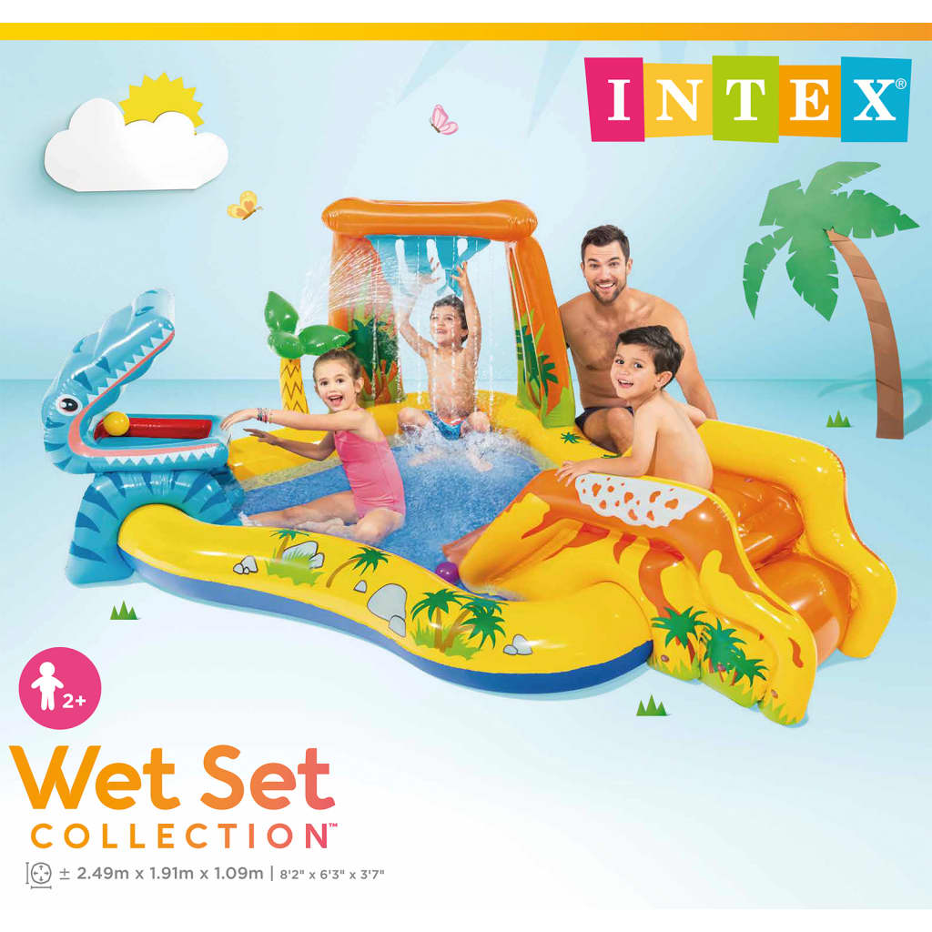 Intex bazen na napuhavanje Dinosaur Play Center 249x191x109 cm 57444NP