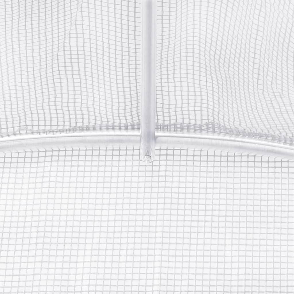 vidaXL Staklenik s čeličnim okvirom bijeli 24 m² 6 x 4 x 2 m