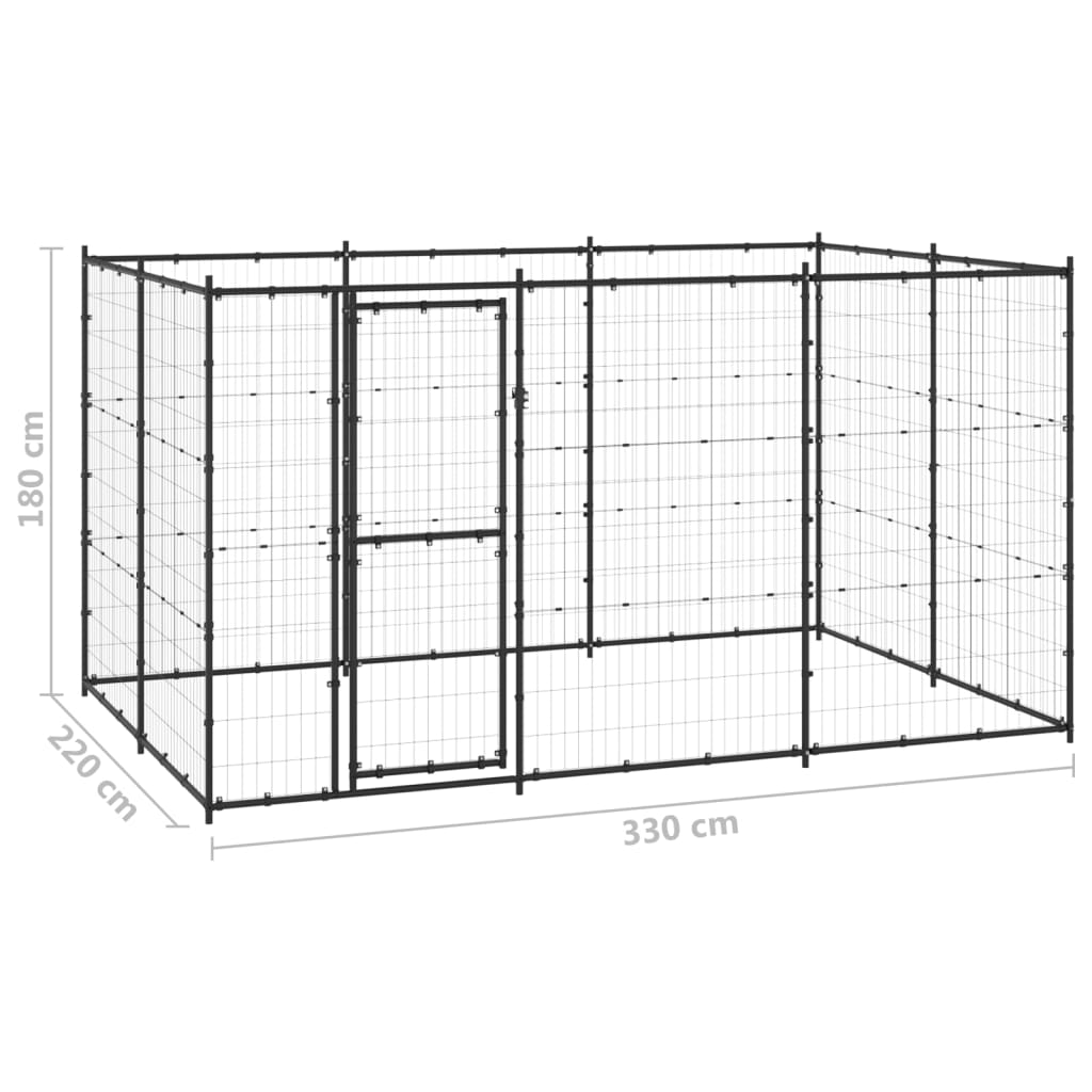 vidaXL Vanjski kavez za pse čelični 7,26 m²