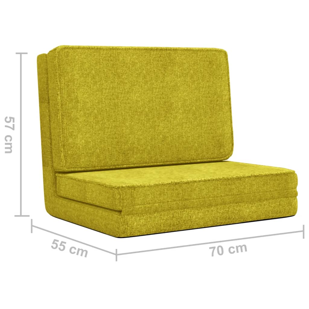 vidaXL Sklopiva podna stolica od tkanine zelena