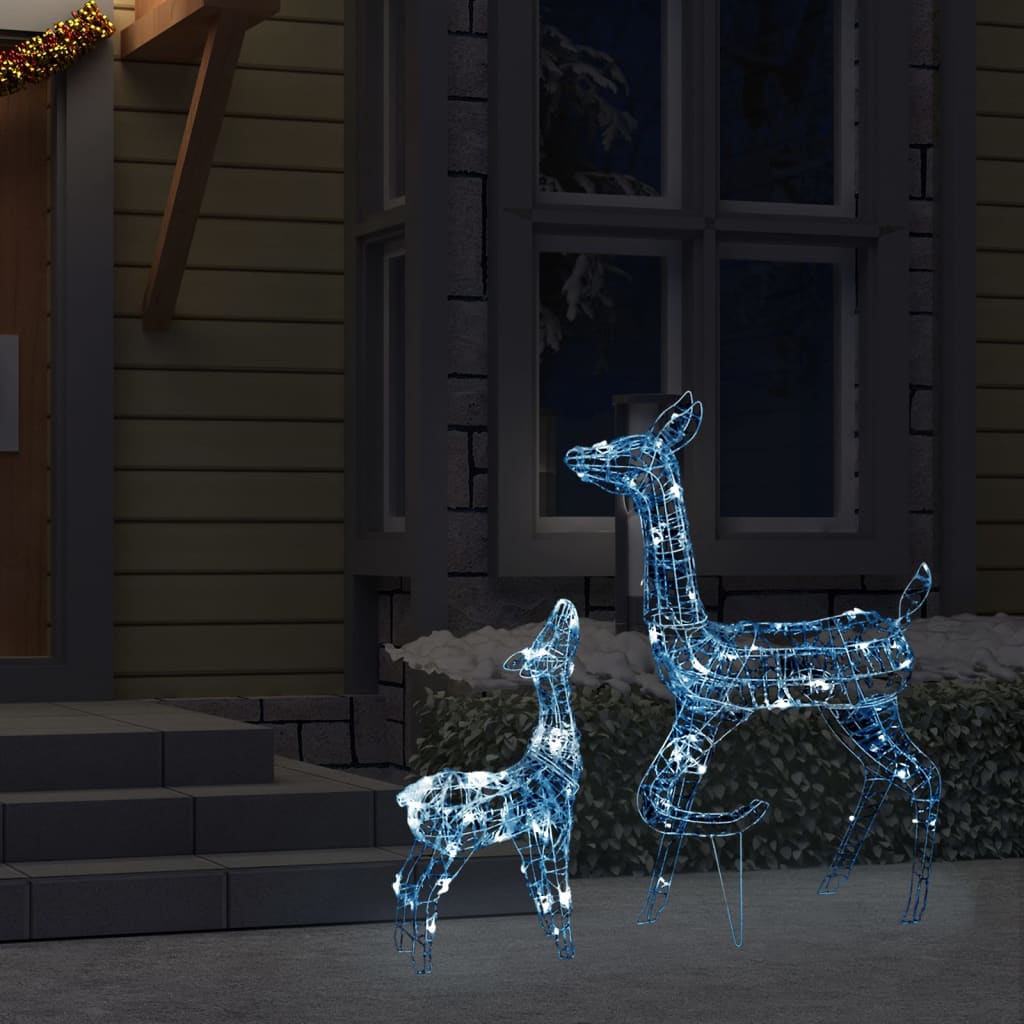 vidaXL Akrilna ukrasna božićna obitelj sobova 160 LED hladna bijela