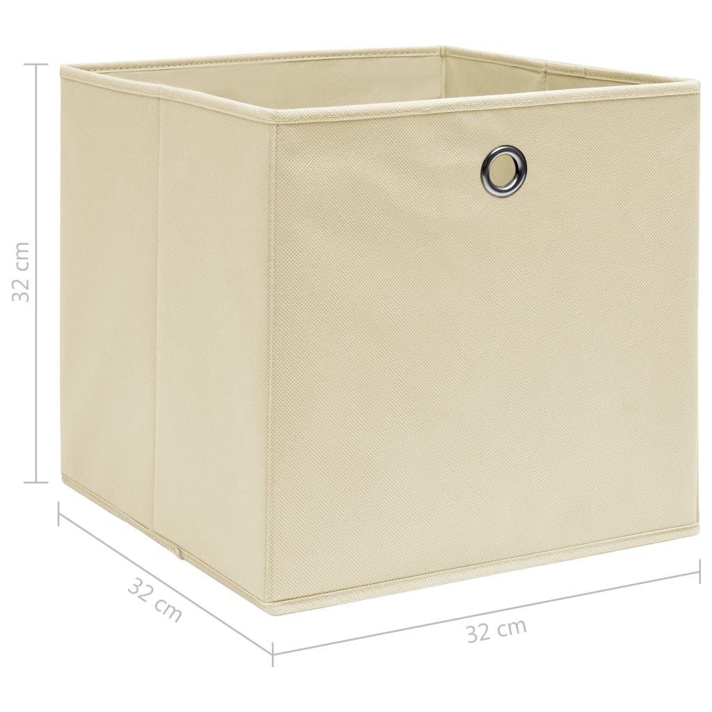 vidaXL Kutije za pohranu 10 kom krem 32 x 32 x 32 cm od tkanine