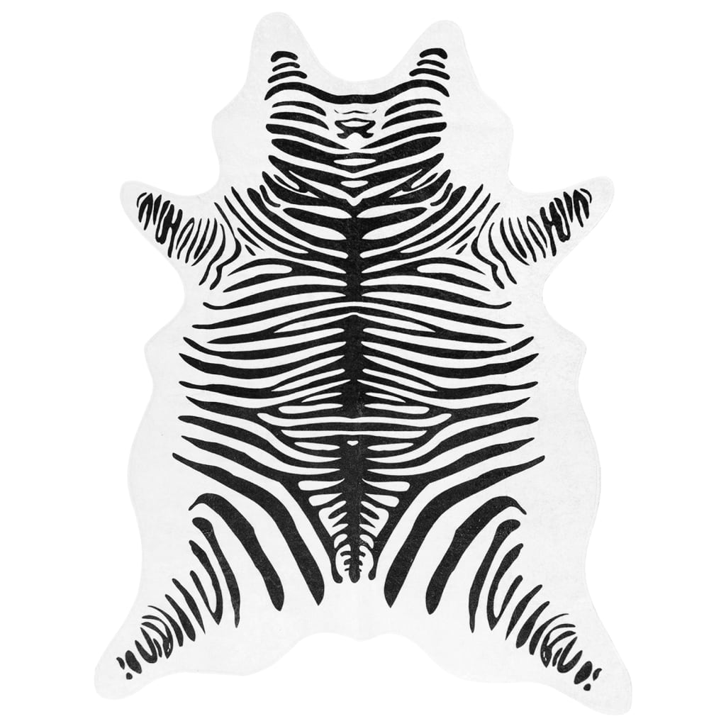 vidaXL Tepih crno-bijeli zebrasti 120 x 170 cm perivi i protuklizni
