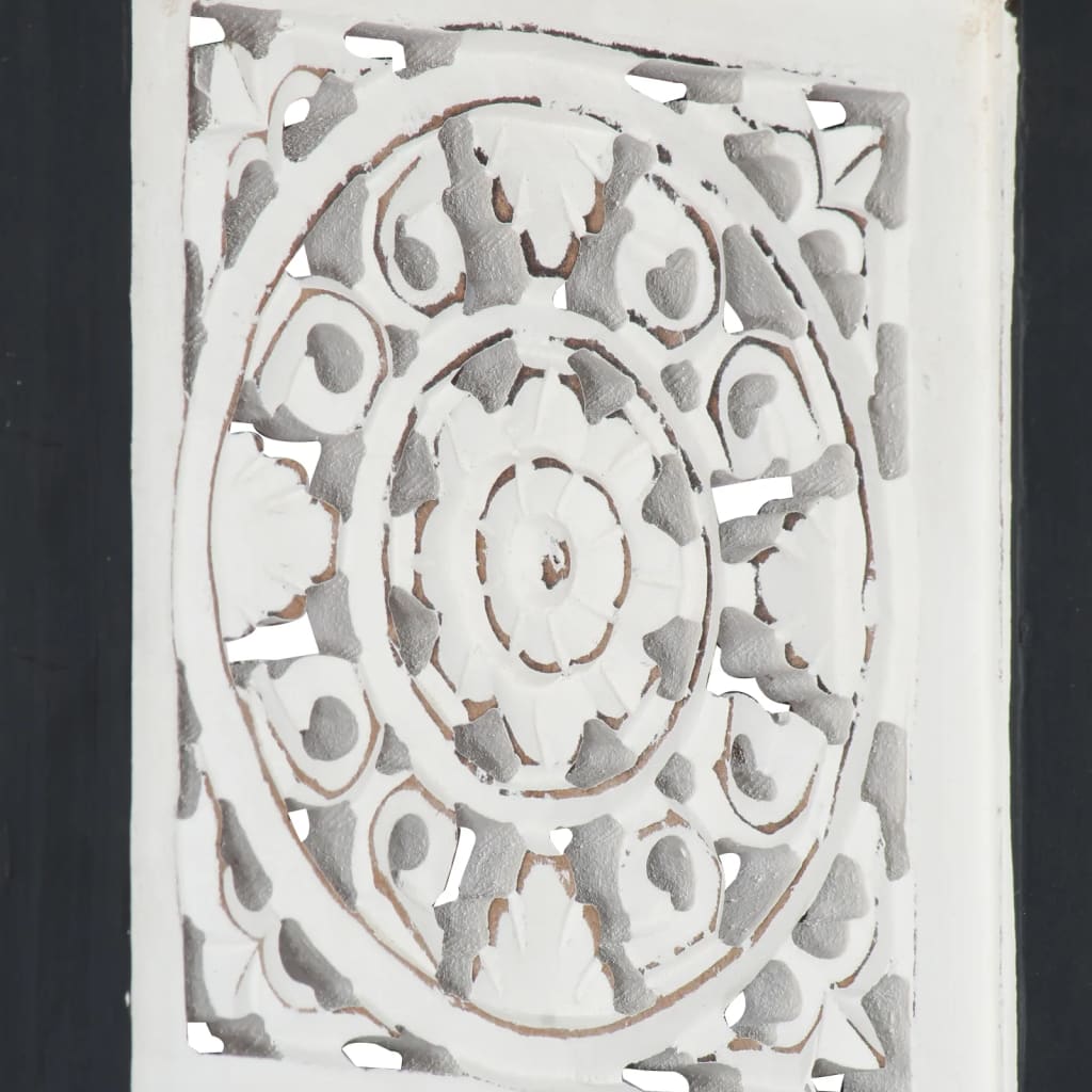 vidaXL Ručno rezbareni zidni panel MDF 40 x 40 x 1,5 cm crno-bijeli