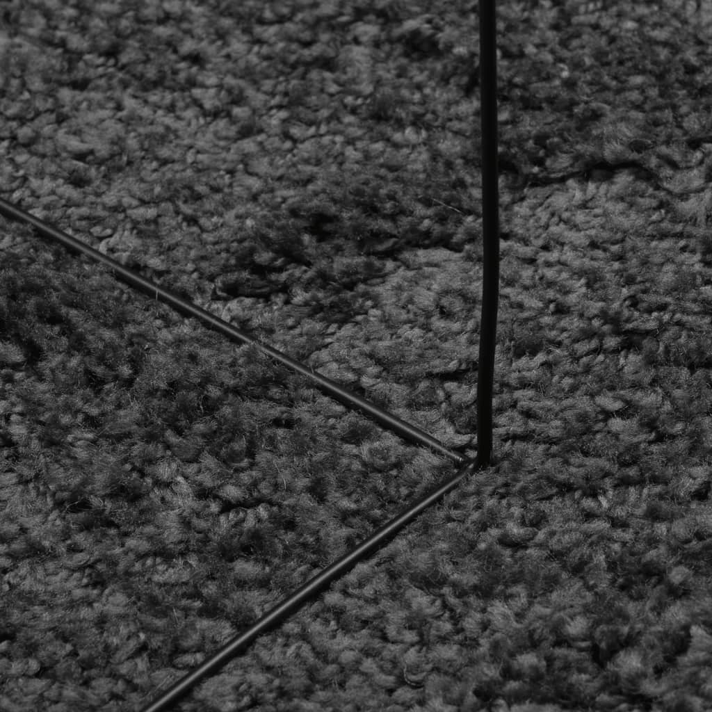 vidaXL Čupavi tepih PAMPLONA s visokim vlaknima antracit 120 x 120 cm