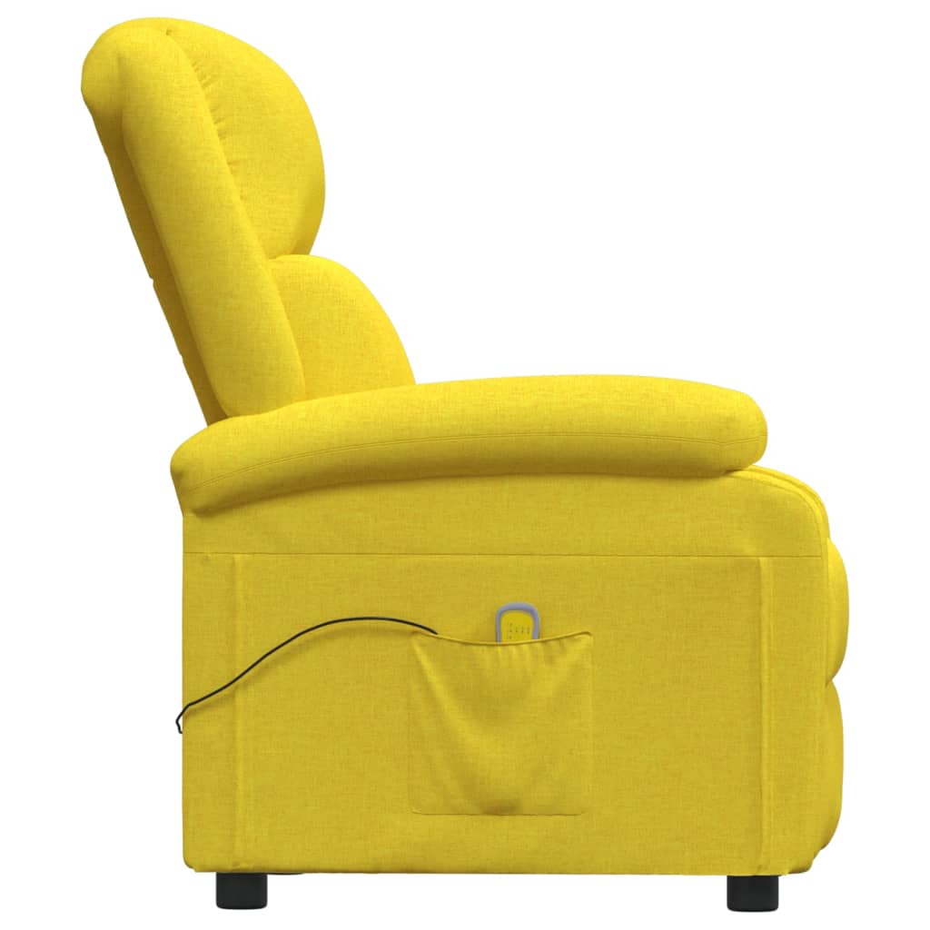vidaXL Masažna fotelja od tkanine svjetložuta