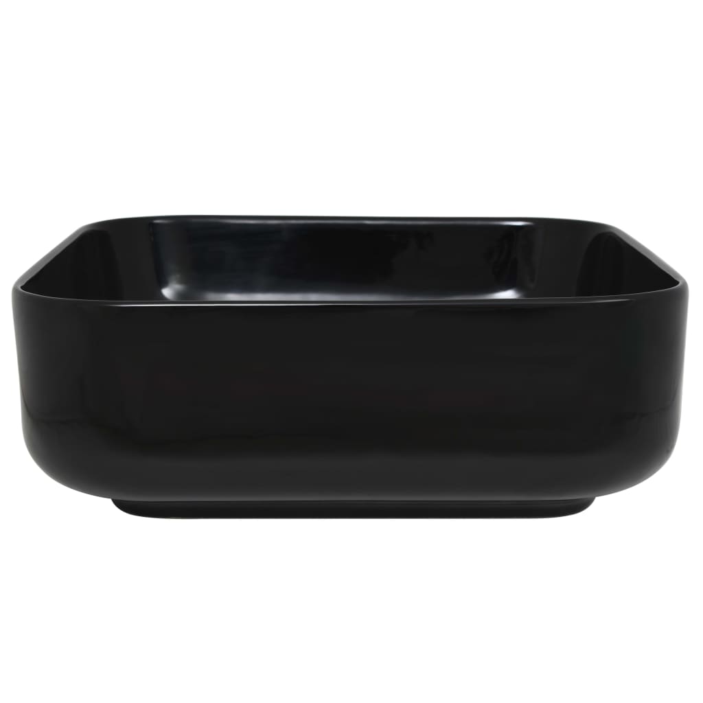 vidaXL Pravokutni keramički umivaonik crni 38 x 38 x 13,5 cm