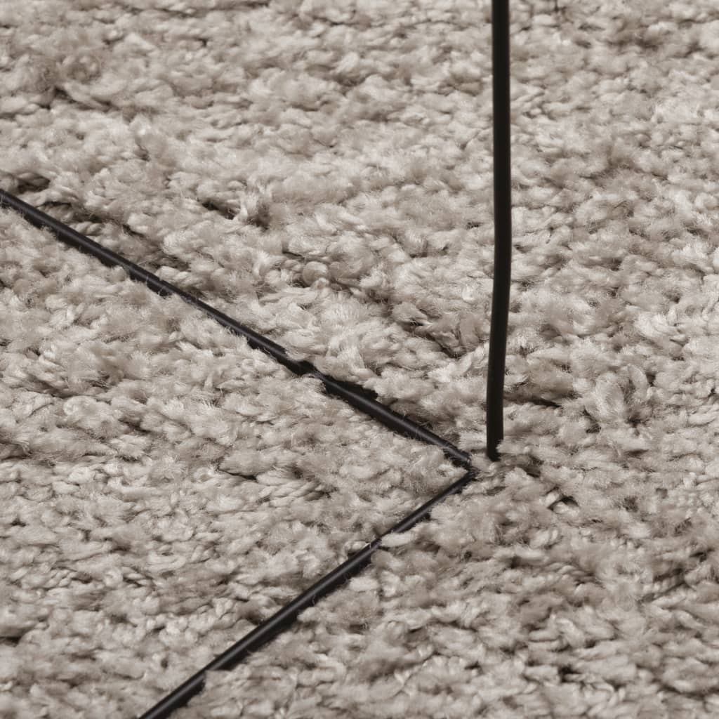 vidaXL Čupavi moderni tepih s visokim vlaknima bež 80x150 cm