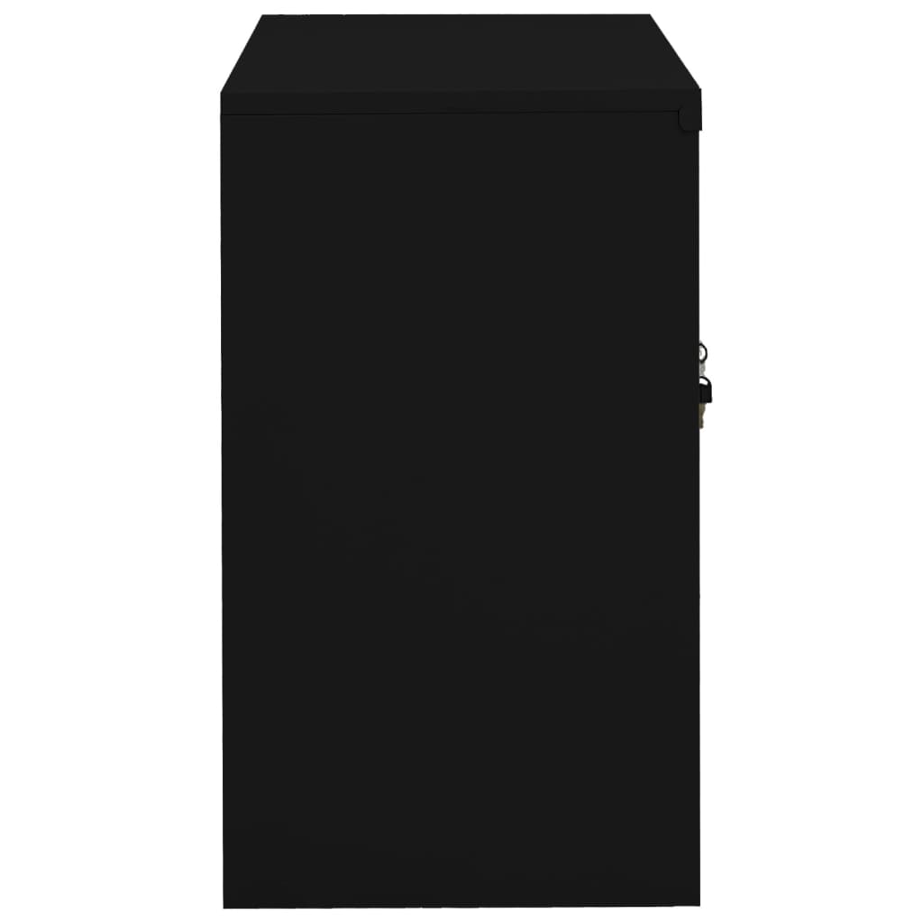 vidaXL Uredski ormarić crni 90 x 40 x 70 cm čelični