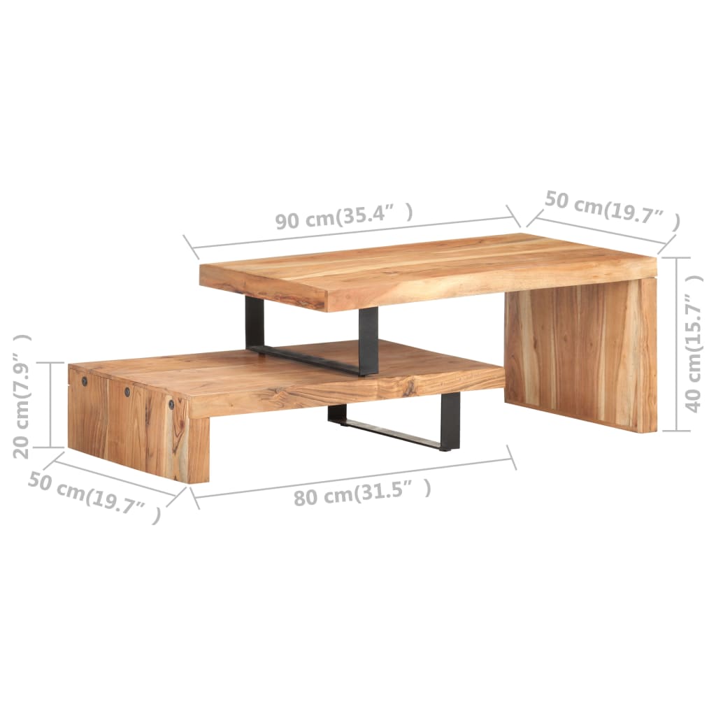 vidaXL 2-dijelni set stolića za kavu od masivnog bagremovog drva
