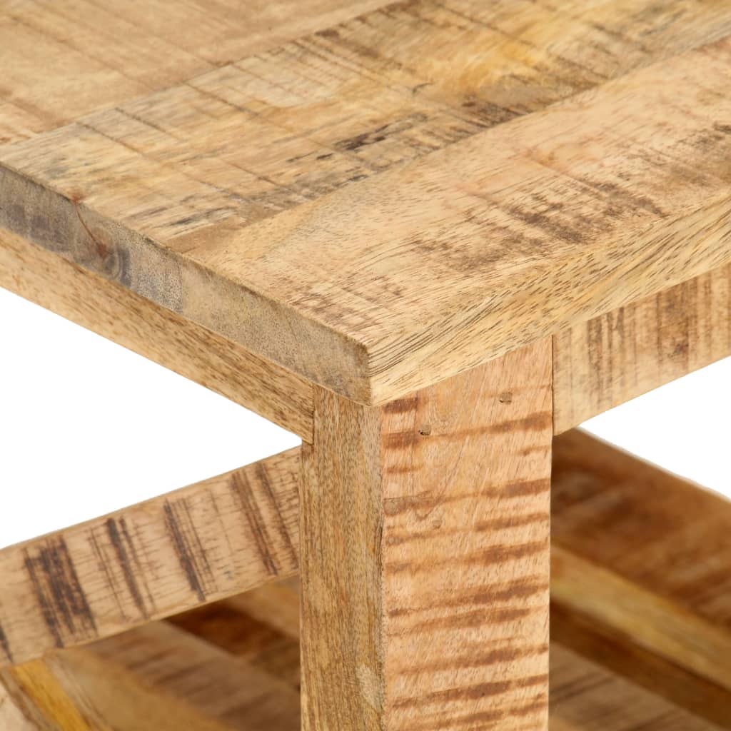 vidaXL Bočni stolić s kotačima 40 x 40 x 42 cm od grubog drva manga
