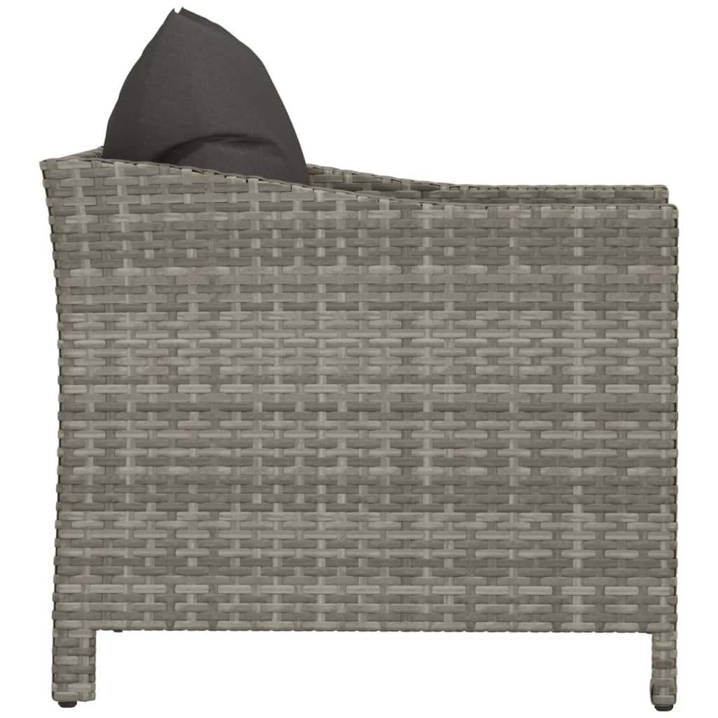 vidaXL Vrtna fotelja s jastukom siva od poliratana