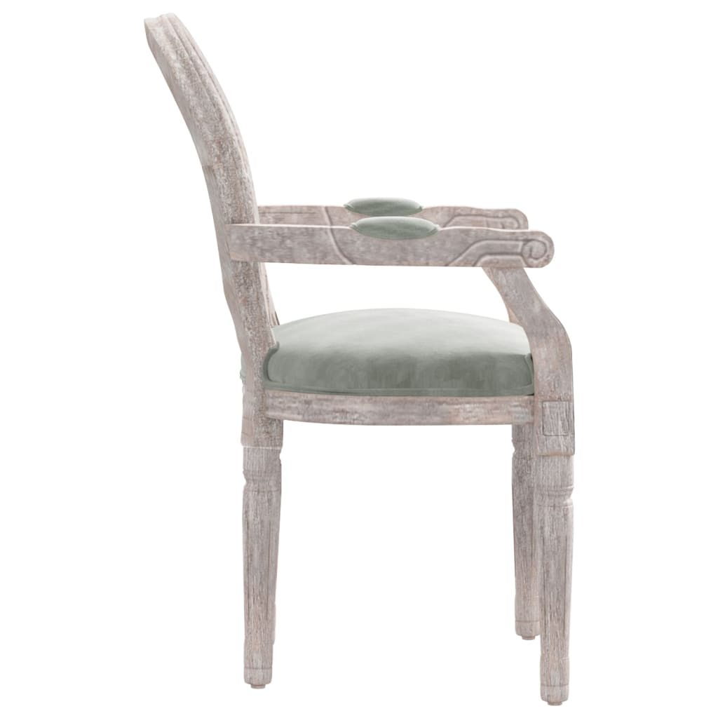 vidaXL Blagovaonska stolica svjetlosiva 54 x 56 x 96,5 cm baršunasta