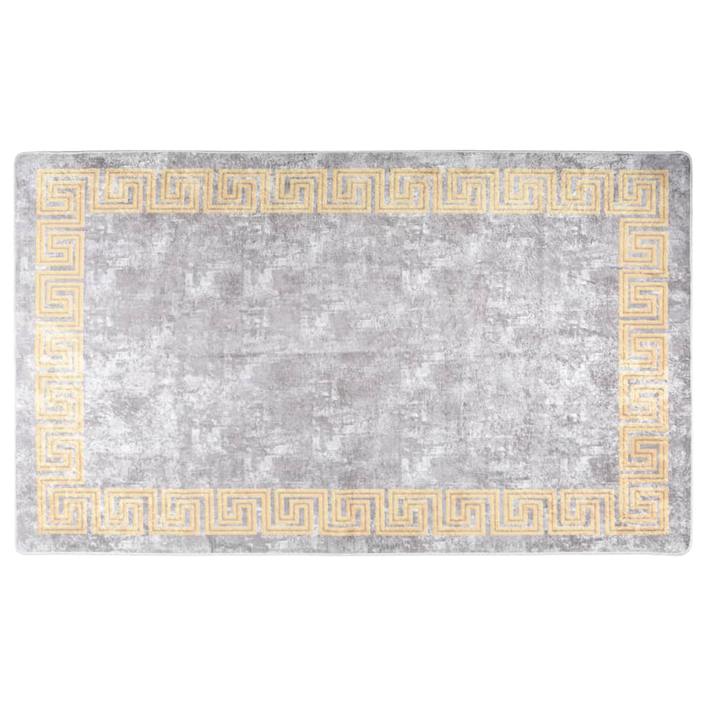vidaXL Perivi tepih sivo-zlatni 150 x 230 cm protuklizni