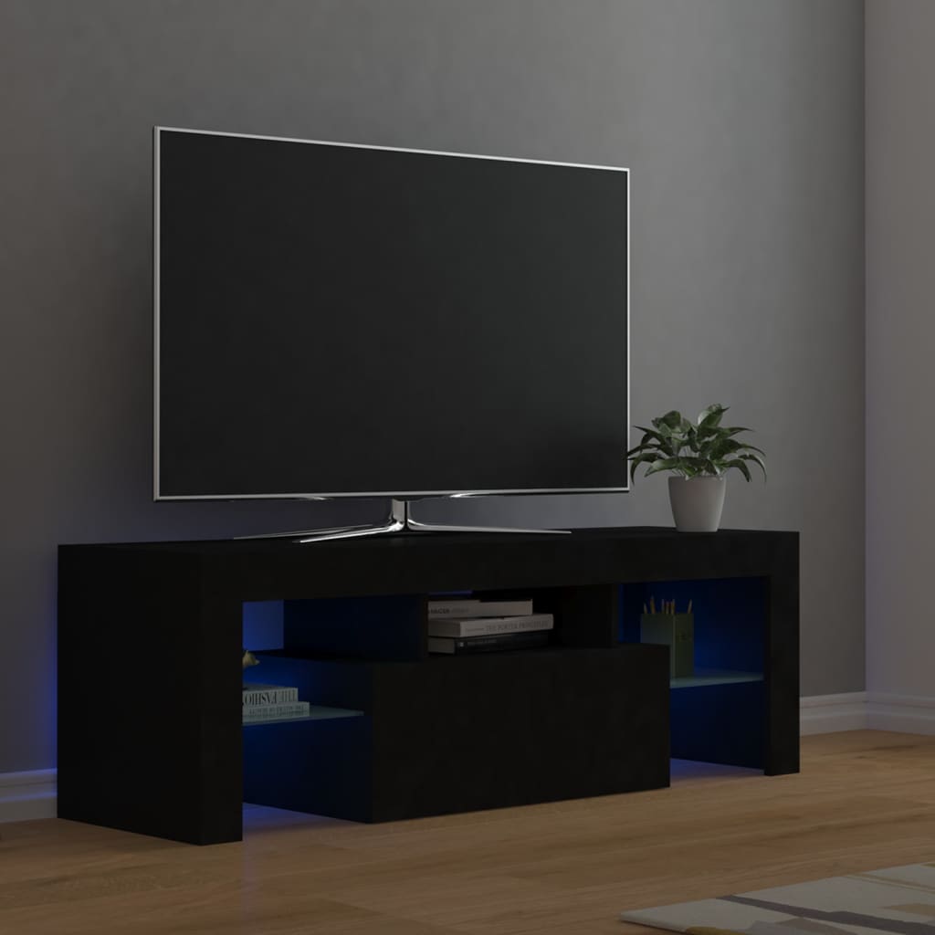 vidaXL TV ormarić s LED svjetlima crni 120 x 35 x 40 cm