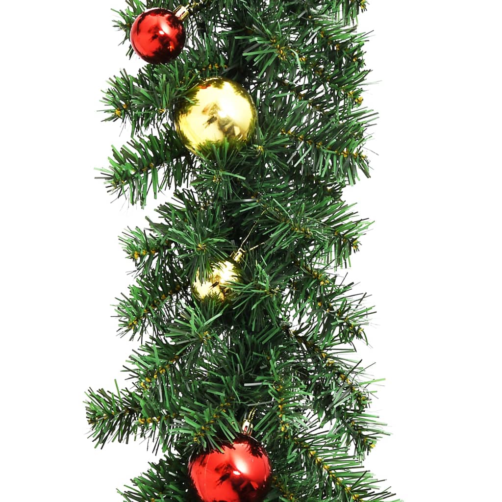 vidaXL Božićna girlanda ukrašena kuglicama 10 m