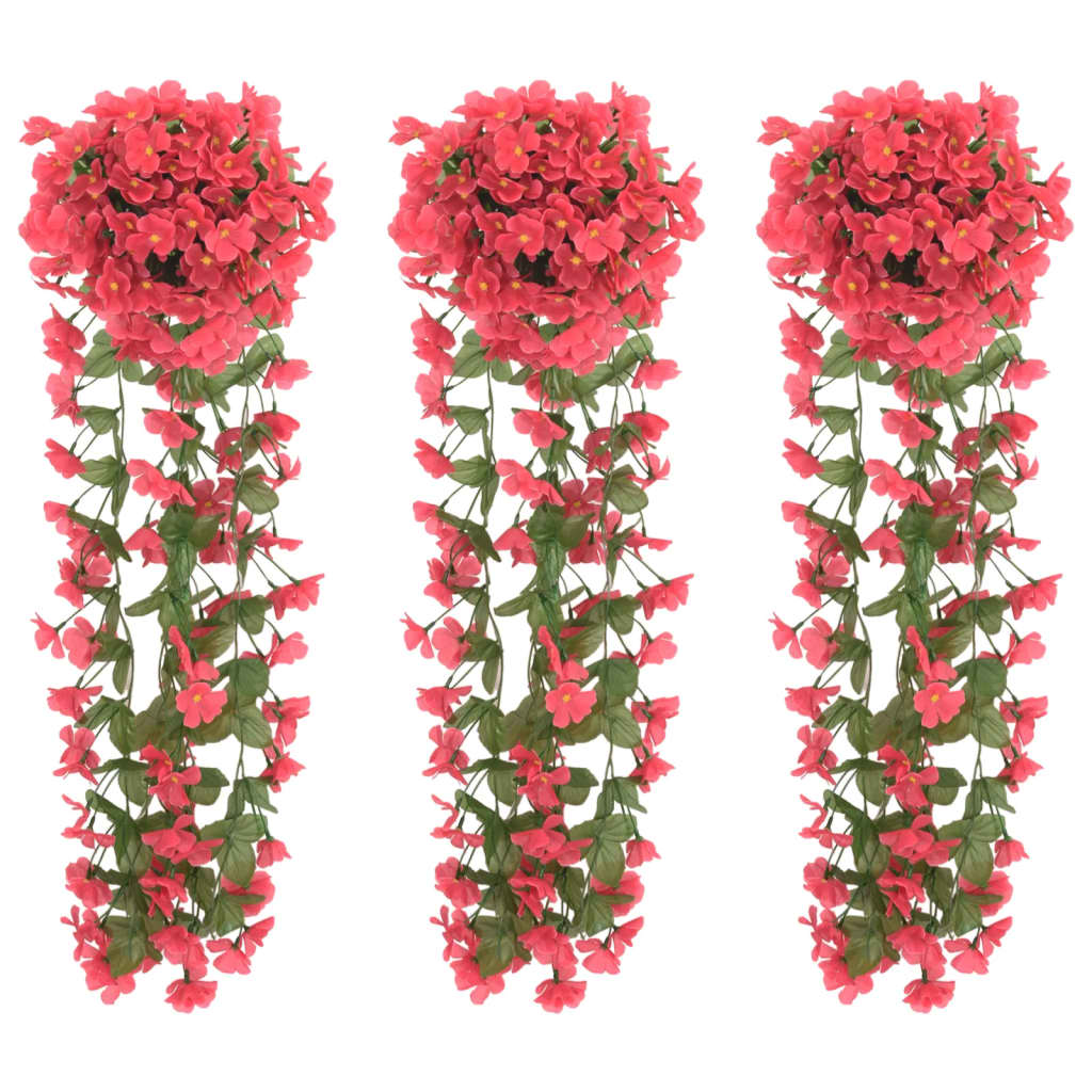 vidaXL Vijenci od umjetnog cvijeća 3 kom boja ruža 85 cm