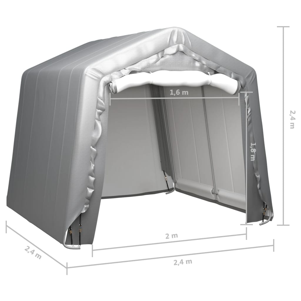 vidaXL Skladišni šator 240 x 240 cm čelični sivi