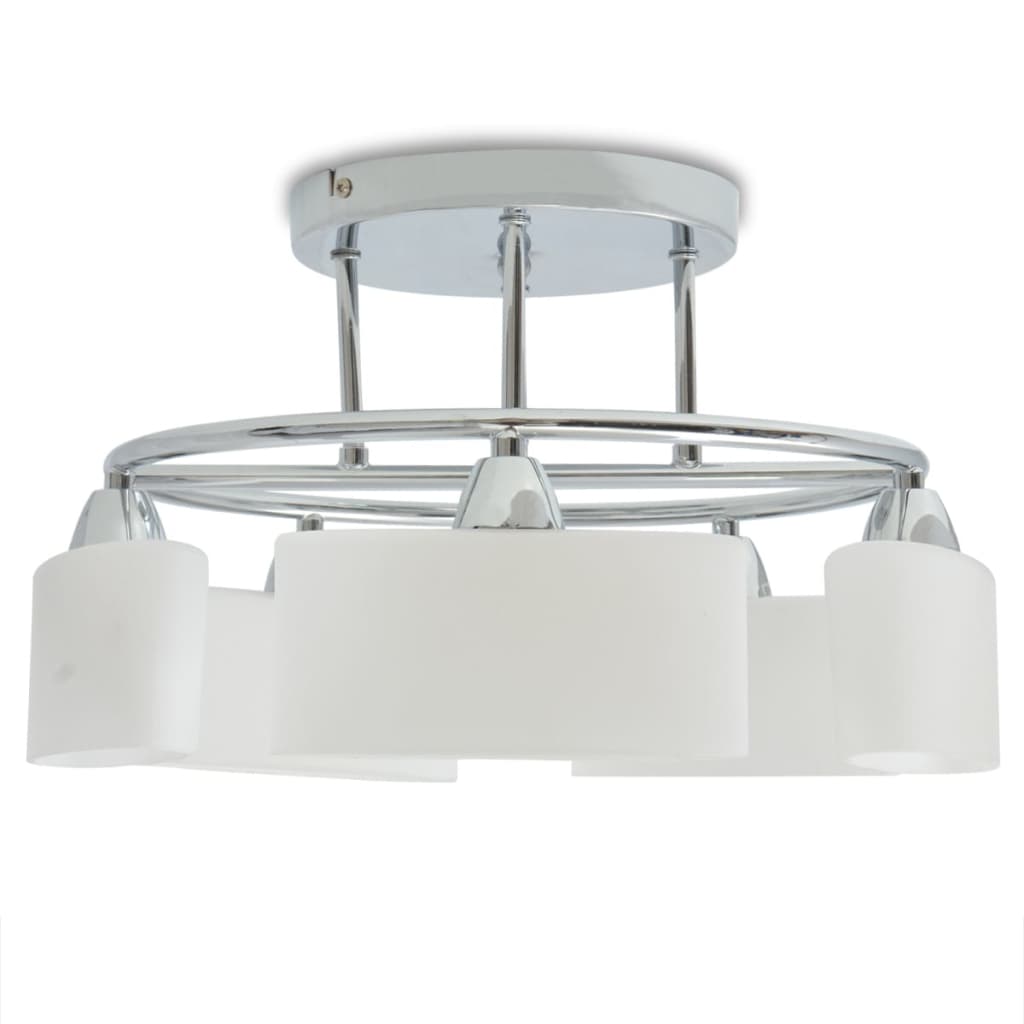 vidaXL Stropna svjetiljka sa staklenim sjenilima za 5 žarulja E14 200 W