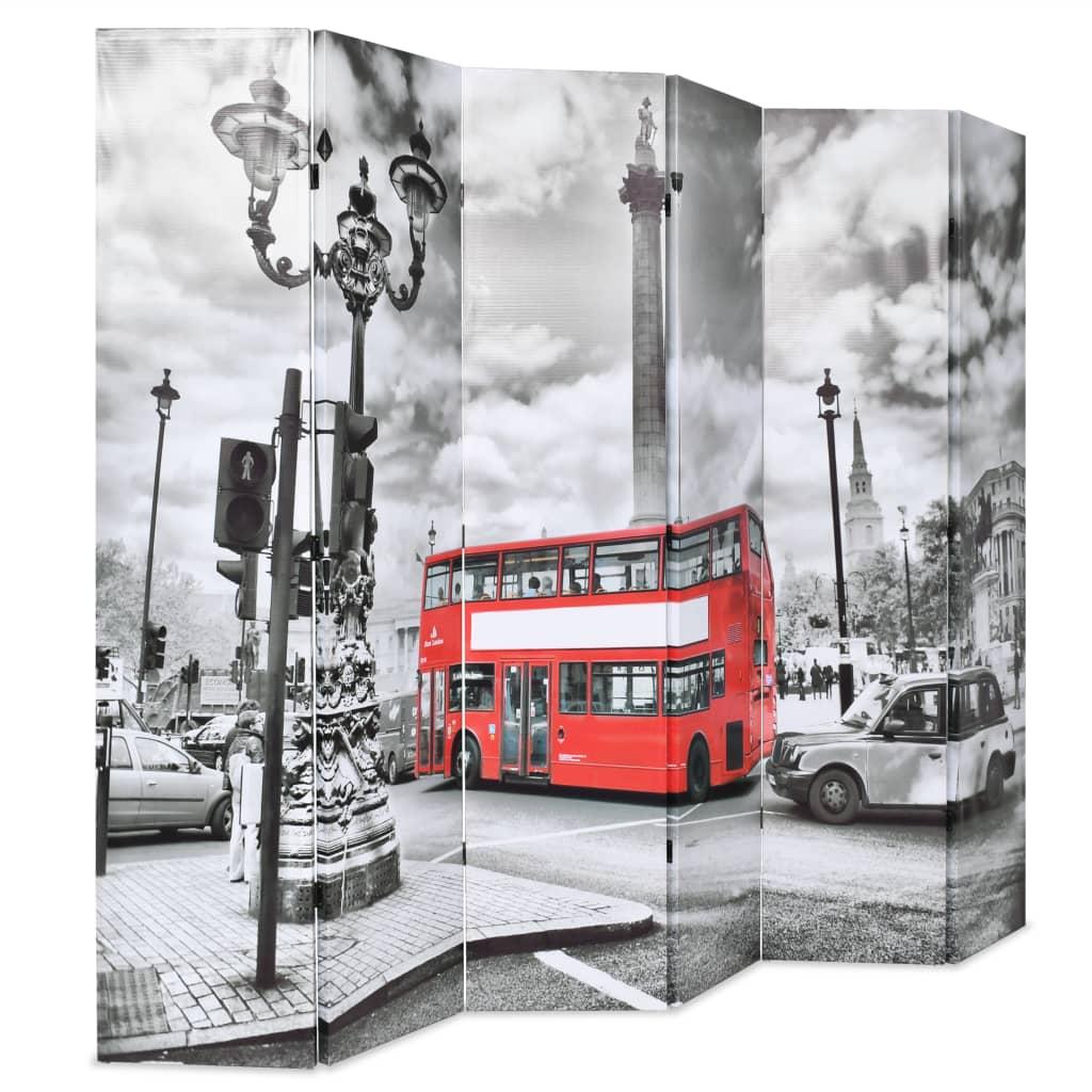 vidaXL Sklopiva sobna pregrada 228 x 170 cm slika londonskog autobusa