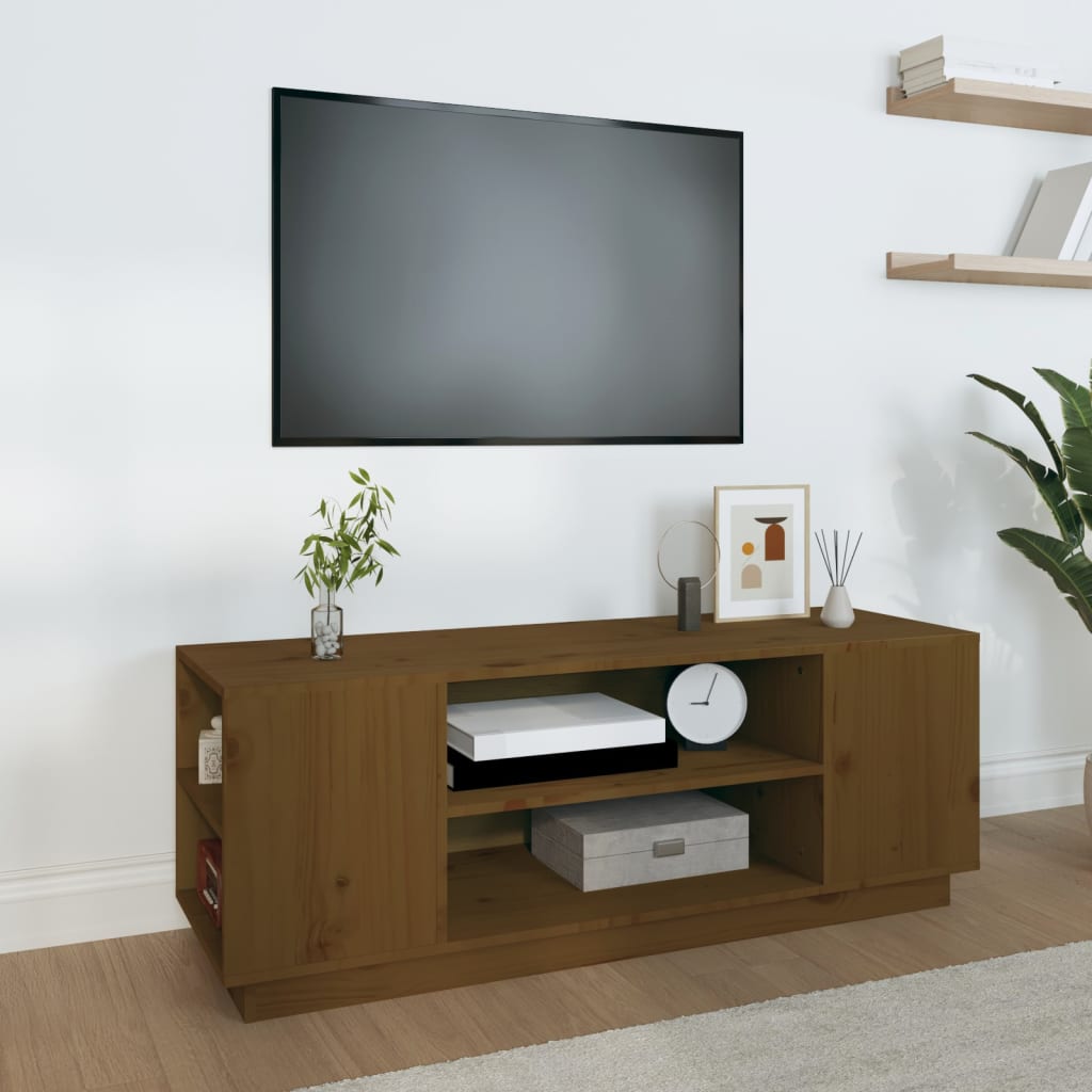 vidaXL TV ormarić smeđa boja meda 110 x 35 x 40,5 cm masivna borovina