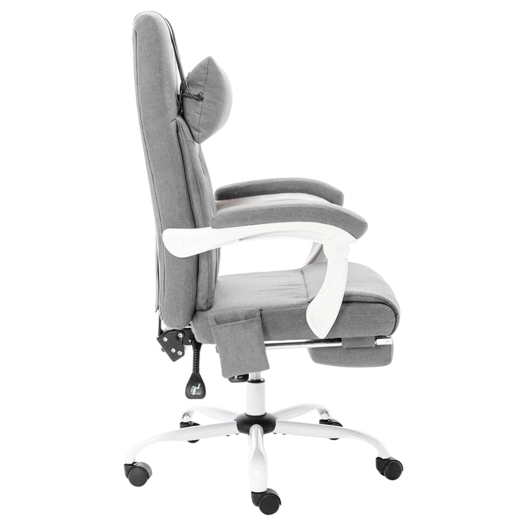 vidaXL Masažna uredska stolica od tkanine siva