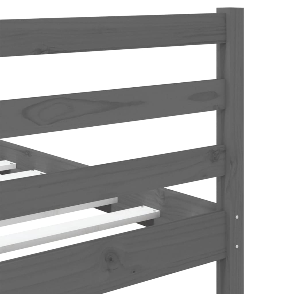 vidaXL Okvir za krevet sivi 90 x 190 cm jednokrevetni masivno drvo