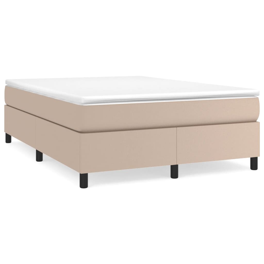 vidaXL Okvir kreveta s oprugama boja cappuccina 140x200cm umjetna koža