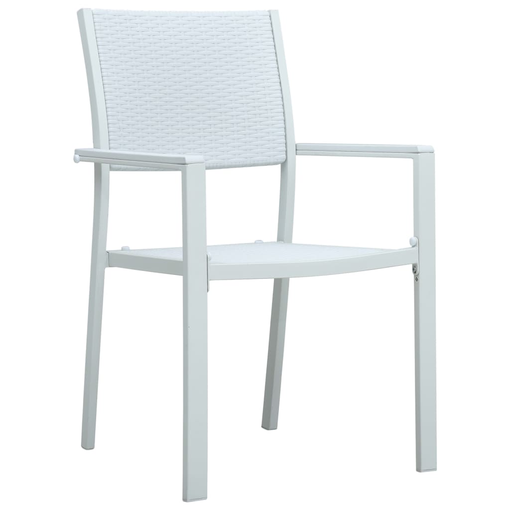 vidaXL Vrtne stolice 4 kom bijele plastične s izgledom ratana