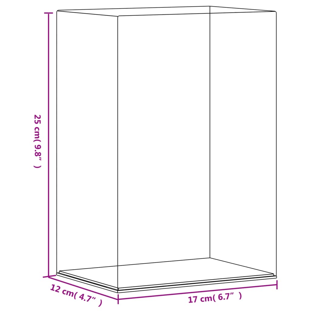 vidaXL Kutija za izlaganje prozirna 17x12x25 cm akrilna