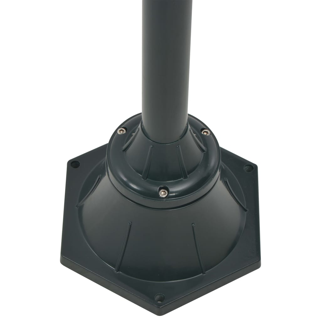 vidaXL Vrtna dvostruka stupna svjetiljka od aluminija E27 220 cm tamno zelena