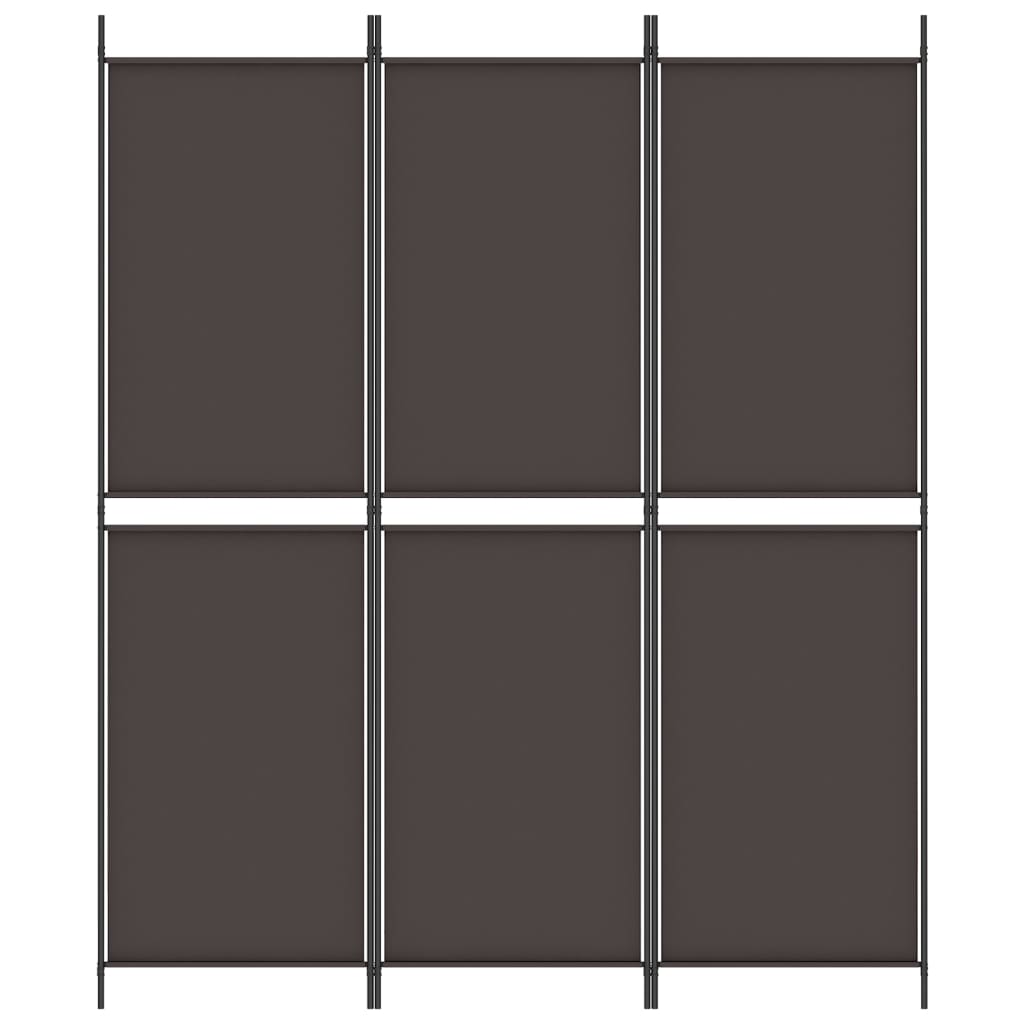 vidaXL Sobna pregrada s 3 panela smeđa 150x180 cm od tkanine