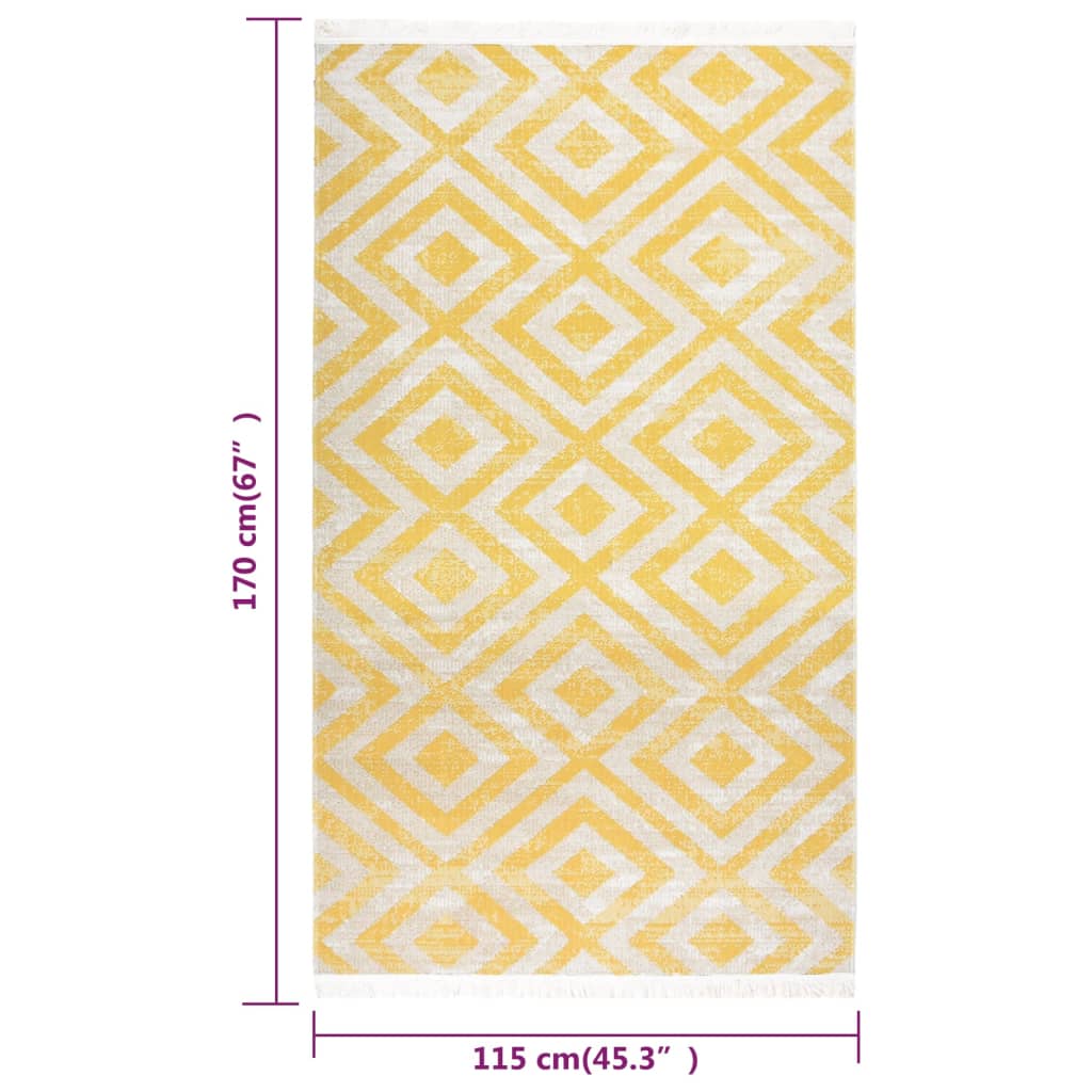 vidaXL Vanjski tepih ravno tkanje 115 x 170 cm žuti i bež