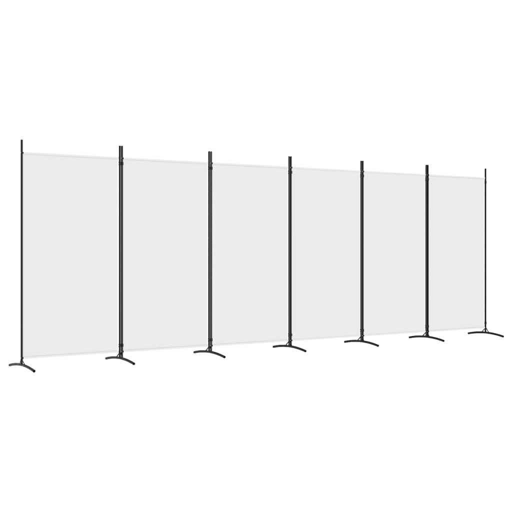 vidaXL Sobna pregrada s 6 panela bijela 520x180 cm od tkanine