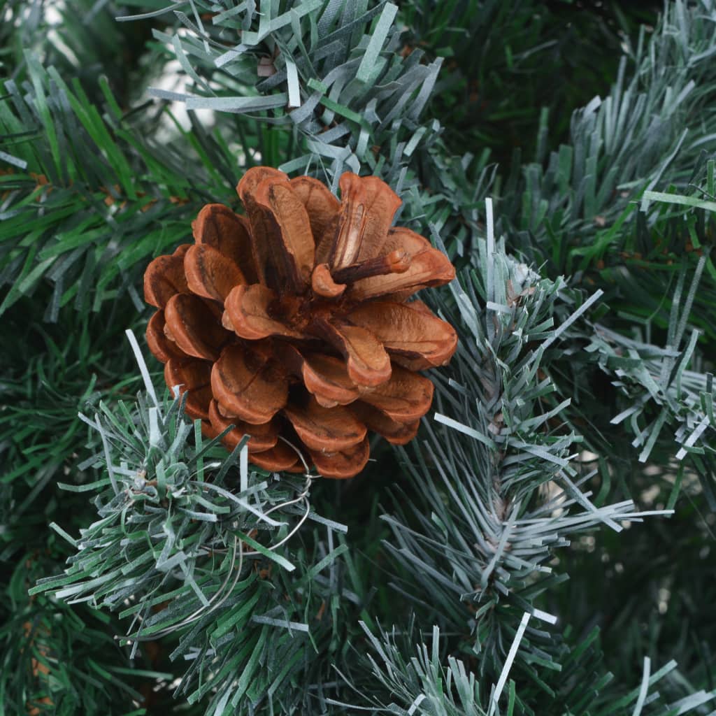 vidaXL Umjetno zamrznuto Božićno drvce sa šišarkama 150 cm