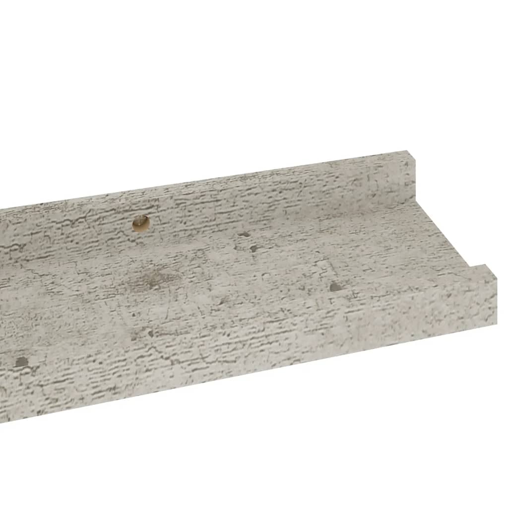 vidaXL Zidne police 4 kom siva boja betona 60 x 9 x 3 cm