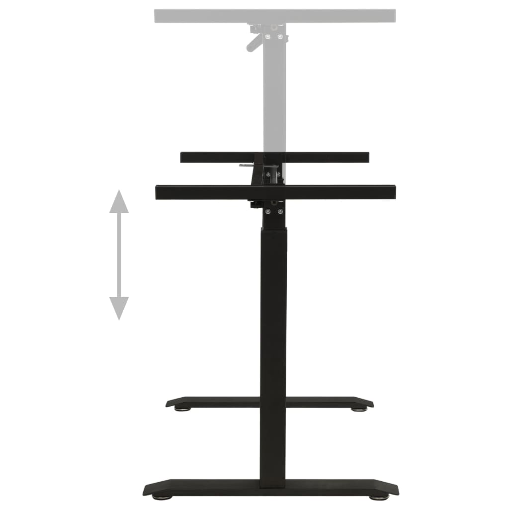 vidaXL Podesivi okvir za radni stol s ručicom za rad stojeći crni