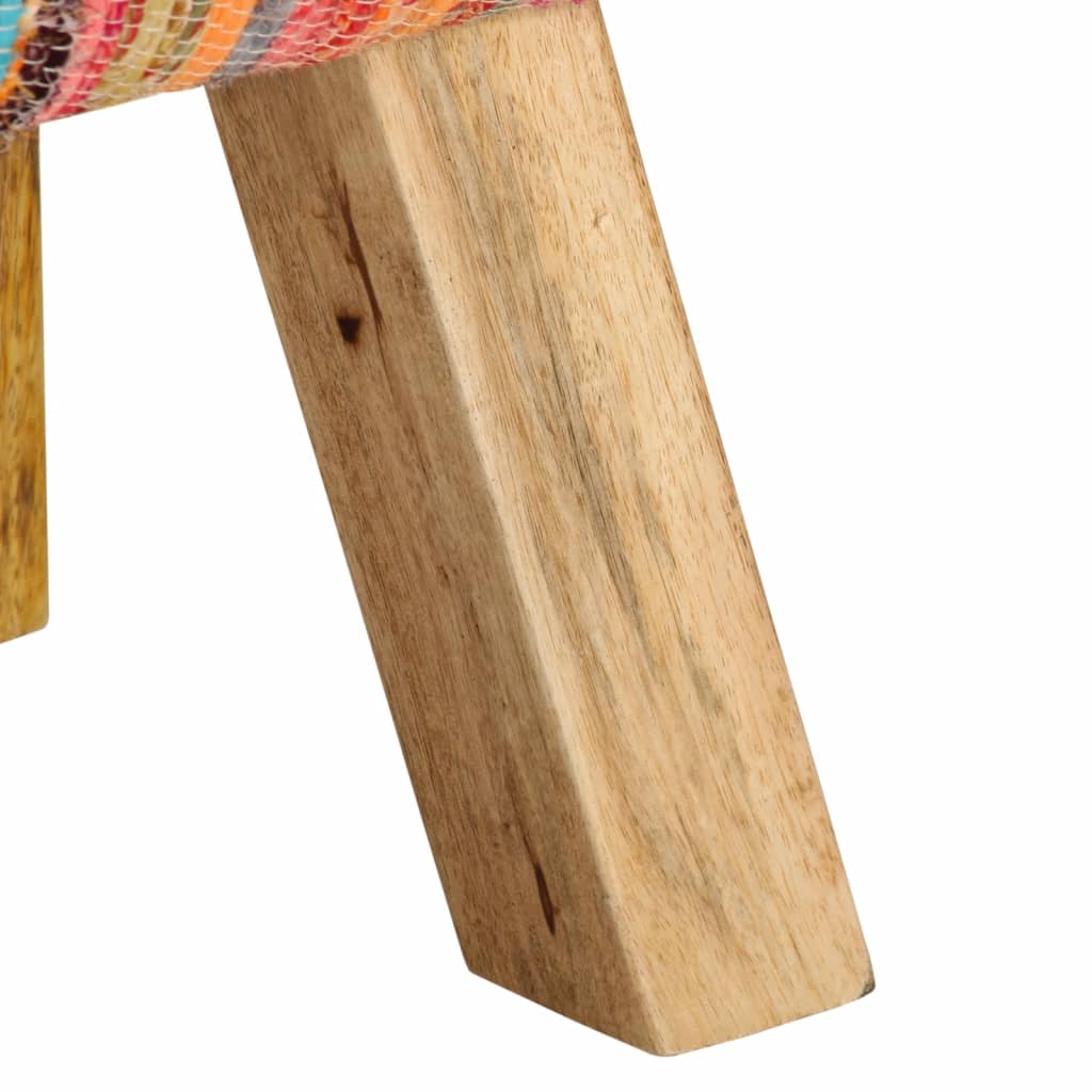 vidaXL Višebojna klupa 160 cm od tkanine Chindi i masivnog drva manga