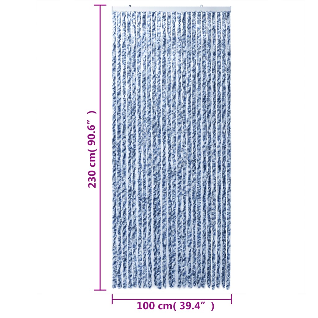 vidaXL Zastor protiv muha plava i bijeli 100 x 230 cm od šenila