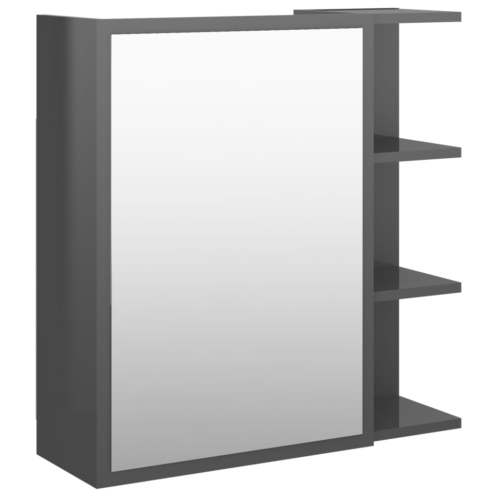 vidaXL Kupaonski ormarić s ogledalom sivi 62,5x20,5x64 cm od iverice
