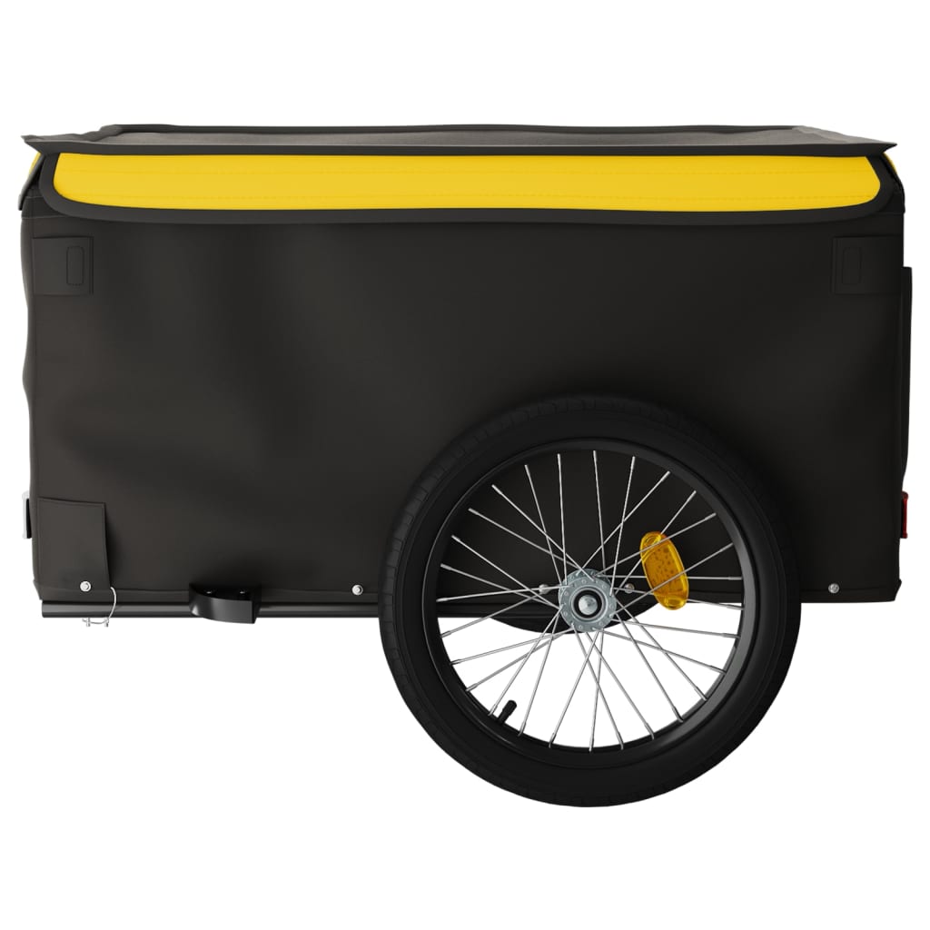 vidaXL Prikolica za bicikl crno-žuta 45 kg željezna