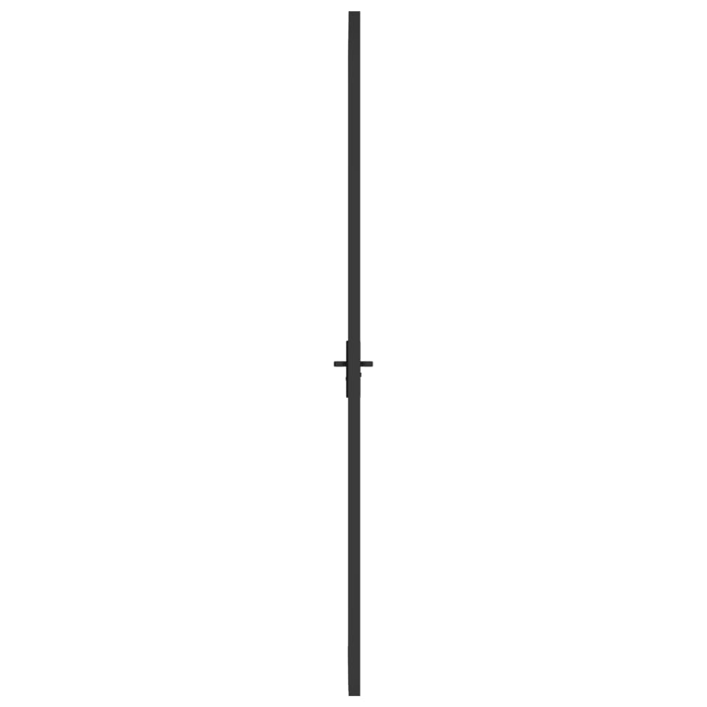 vidaXL Unutarnja vrata 93 x 201,5 cm crna od mat stakla i aluminija