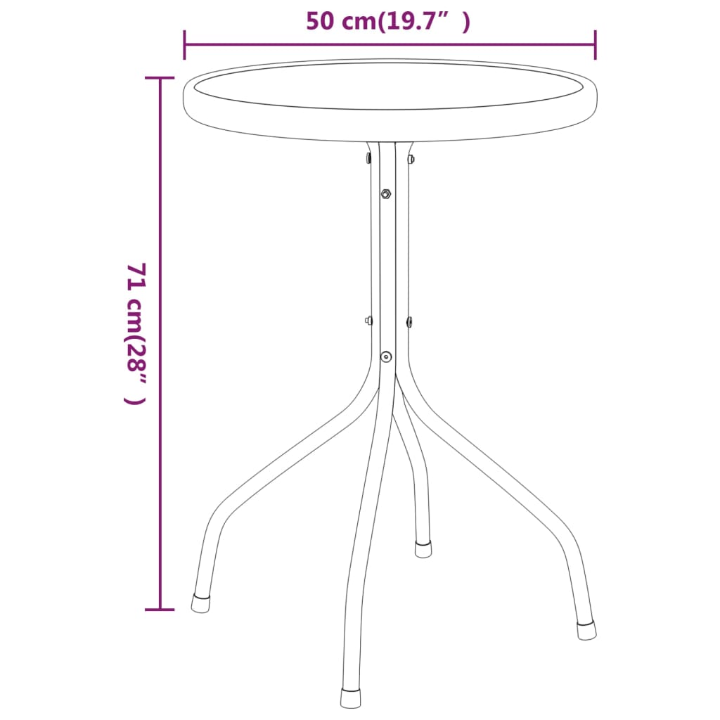 vidaXL Vrtni stol Ø 50 x 71 cm čelični antracit