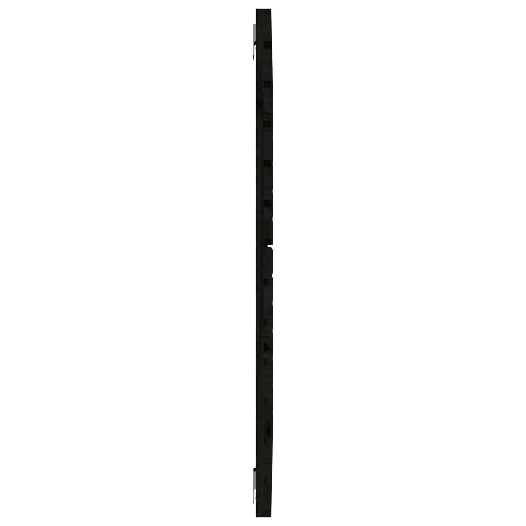 vidaXL Zidno uzglavlje crni 126x3x91,5 cm od masivne borovine