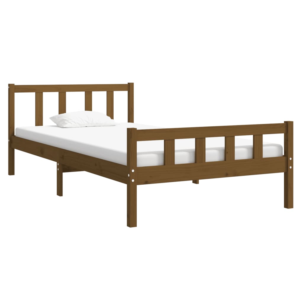 vidaXL Okvir za krevet od masivnog drva boja meda 100 x 200 cm