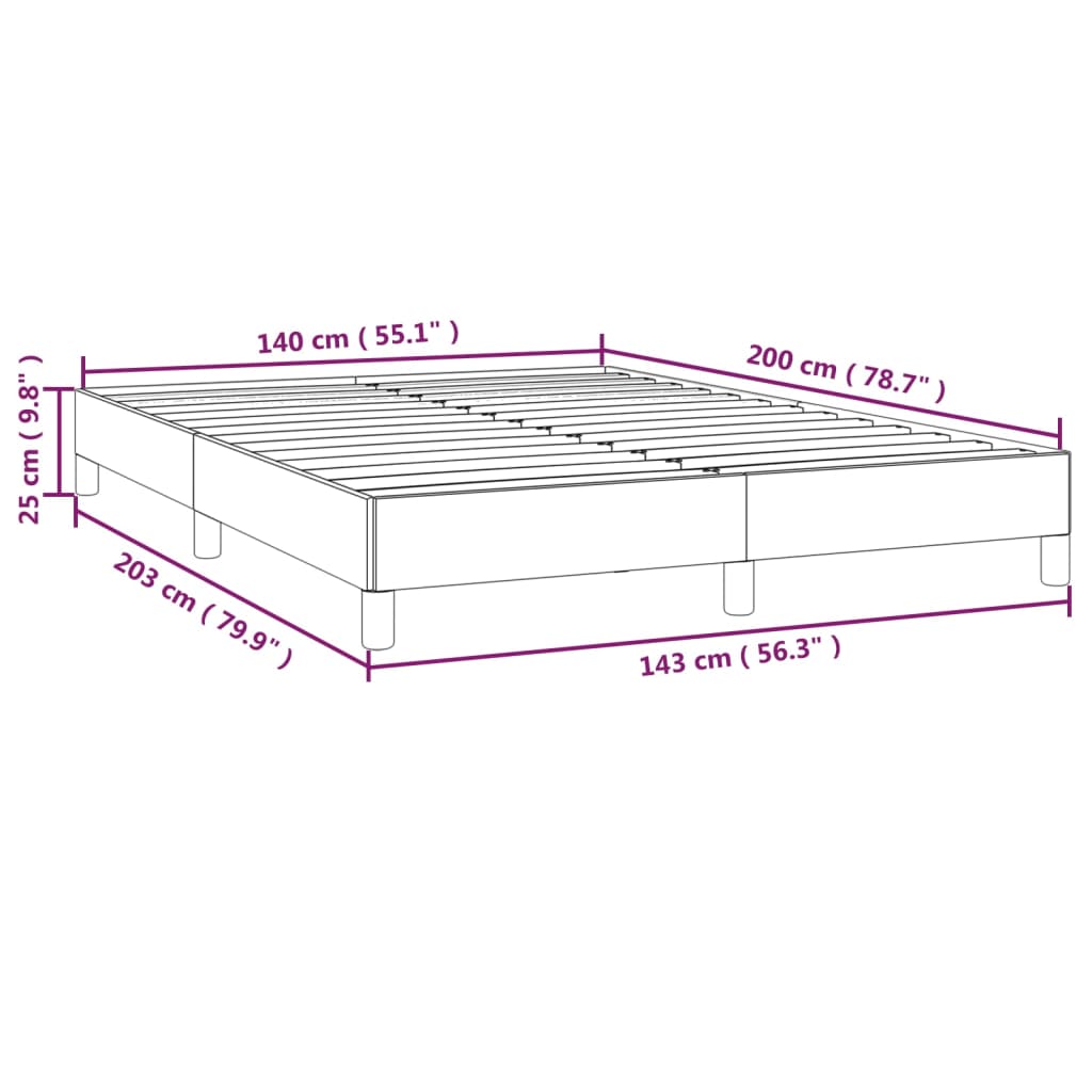 vidaXL Okvir za krevet svjetlosivi 140 x 200 cm od tkanine
